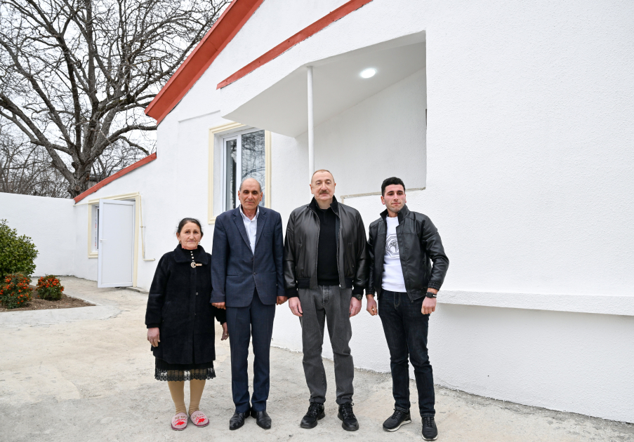 President Ilham Aliyev inspects reconstruction progress in Childiran village, Aghdara district (PHOTO)