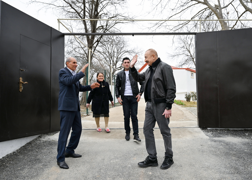 President Ilham Aliyev inspects reconstruction progress in Childiran village, Aghdara district (PHOTO/VIDEO)