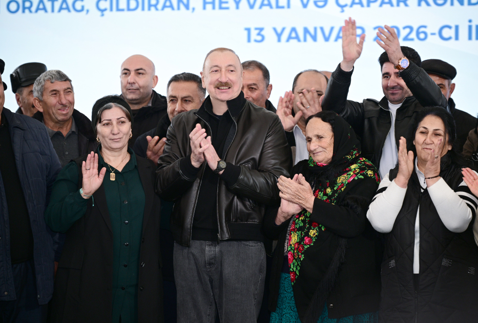 President Ilham Aliyev meets with residents of villages Asaghi Oratagh, Chilidran, Heyvali, and Chapar in Aghdara district (PHOTO)