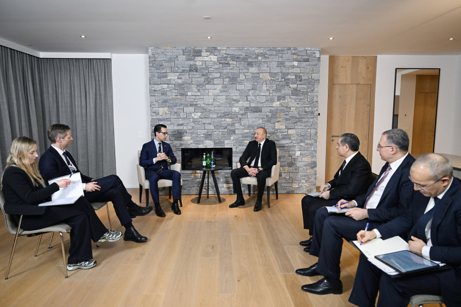 President Ilham Aliyev meets with CEO of Carlsberg Group in Davos (PHOTO/VIDEO)
