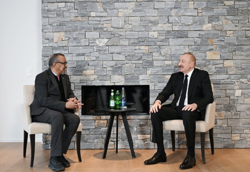 President Ilham Aliyev meets with Director-General of the World Health Organization in Davos (PHOTO)
