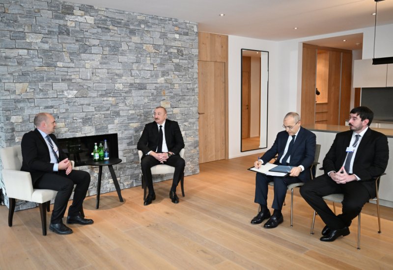 President Ilham Aliyev meets with Senior Vice President of Marketing, Communications, Sustainability, and Public Relations of Vestas Wind Systems in Davos (PHOTO)