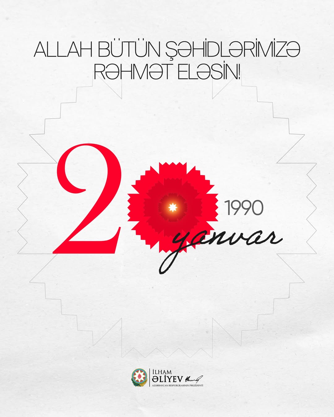 President Ilham Aliyev makes post on occasion of anniversary of 20 January tragedy (PHOTO)