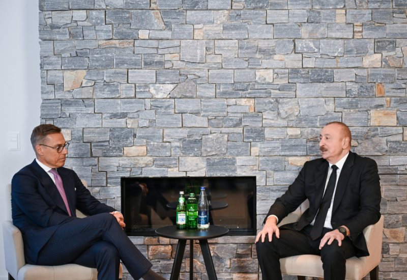 President Ilham Aliyev meets with President of Finland in Davos (PHOTO/VIDEO)