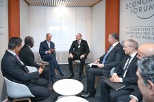 President Ilham Aliyev meets with CEO of BlackRock, and Founding Partner, Chairman and CEO of Global Infrastructure Partners in Davos (PHOTO)