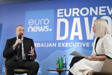 President Ilham Aliyev interviewed by Euronews TV in Davos (PHOTO/VIDEO)