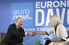 President Ilham Aliyev interviewed by Euronews TV in Davos (PHOTO/VIDEO)