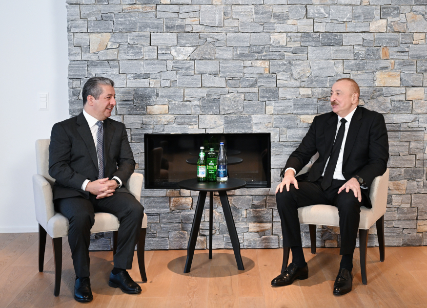 President Ilham Aliyev meets with Prime Minister of Kurdistan Region of Iraq in Davos (PHOTO/VIDEO)