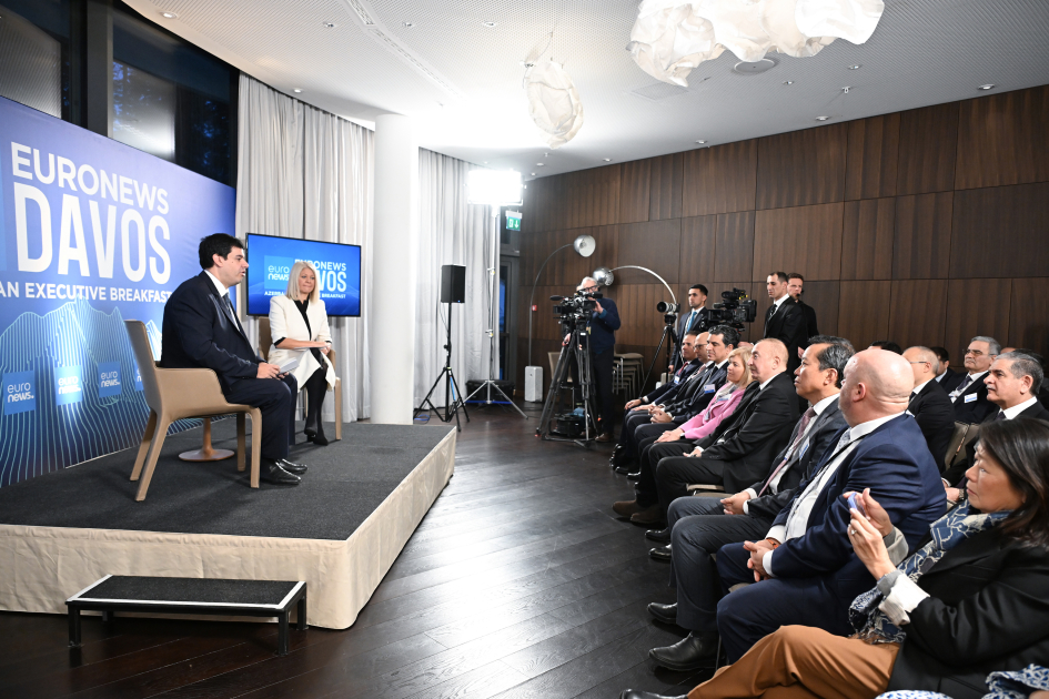 President Ilham Aliyev interviewed by Euronews TV in Davos (PHOTO/VIDEO)