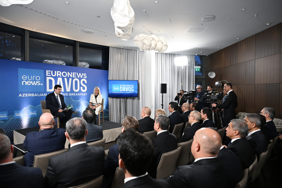 President Ilham Aliyev interviewed by Euronews TV in Davos (PHOTO/VIDEO)