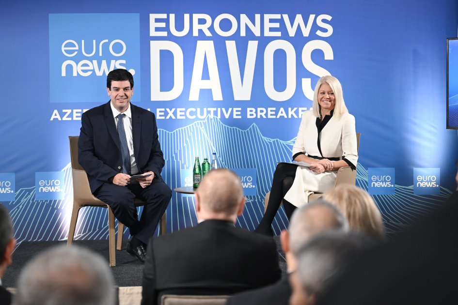 President Ilham Aliyev interviewed by Euronews TV in Davos (PHOTO/VIDEO)