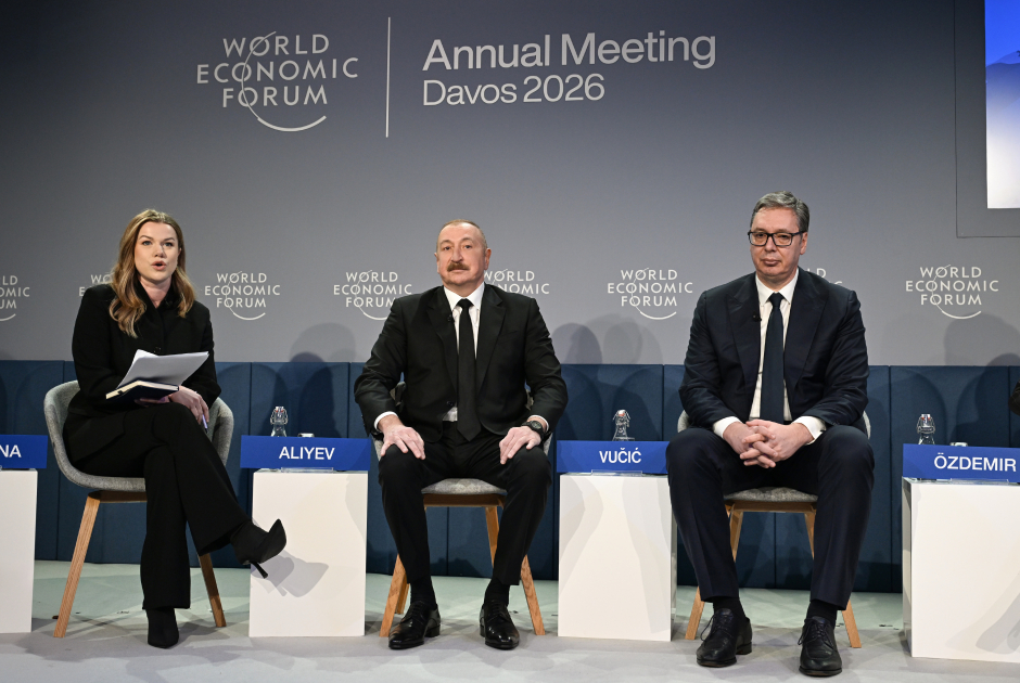 President Ilham Aliyev participates in panel session on “Defining Eurasia's Economic Identity” in Davos (PHOTO/VIDEO)