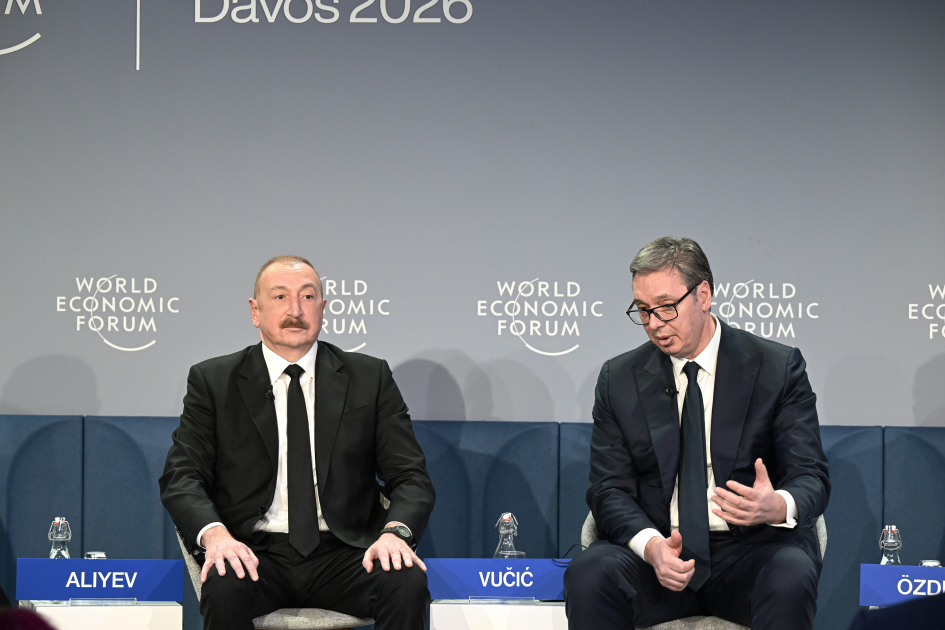 President Ilham Aliyev participates in panel session on “Defining Eurasia's Economic Identity” in Davos (PHOTO/VIDEO)