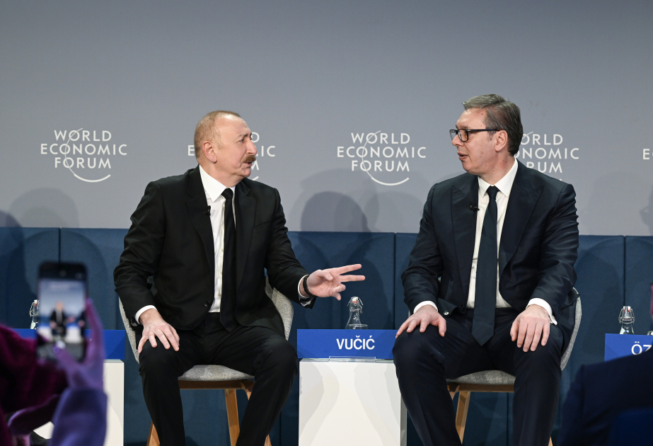President Ilham Aliyev participates in panel session on “Defining Eurasia's Economic Identity” in Davos (PHOTO/VIDEO)