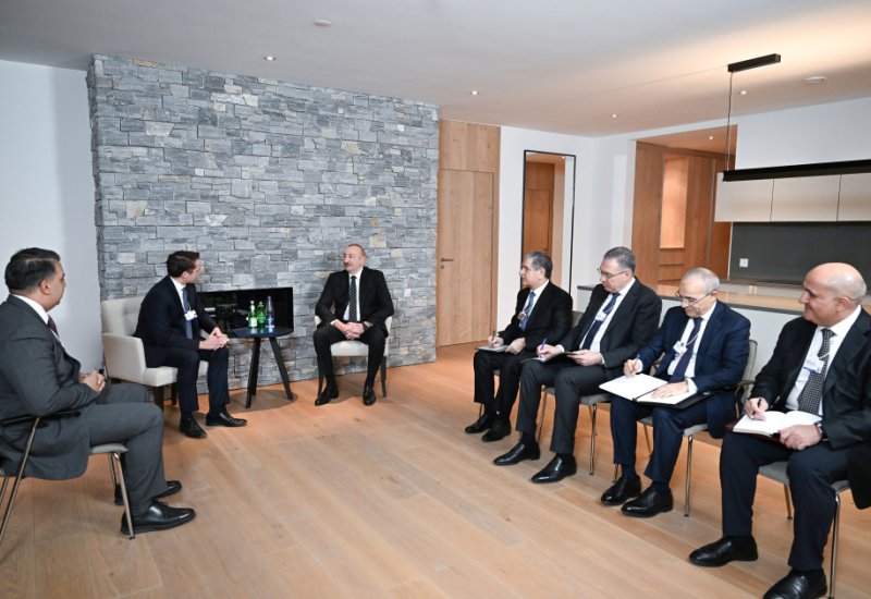 President Ilham Aliyev meets with President of Brookfield Asset Management in Davos (PHOTO)