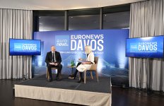 President Ilham Aliyev interviewed by Euronews TV in Davos (PHOTO/VIDEO)