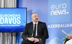 President Ilham Aliyev interviewed by Euronews TV in Davos (PHOTO/VIDEO)
