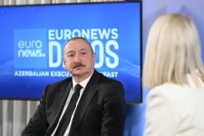 President Ilham Aliyev interviewed by Euronews TV in Davos (PHOTO/VIDEO)