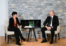 President Ilham Aliyev meets with European Commissioner for Enlargement Marta Kos in Davos (PHOTO/VIDEO)