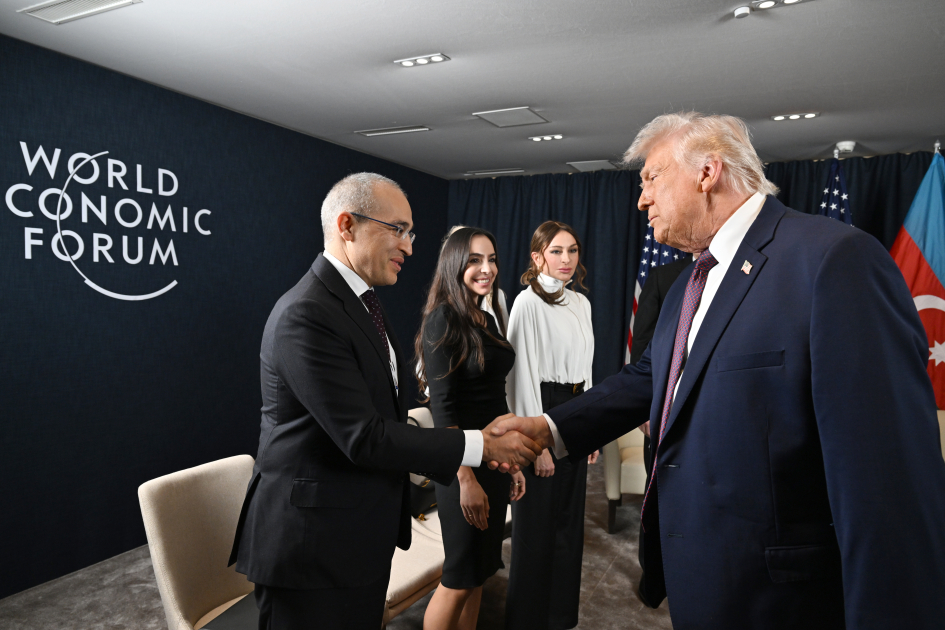 President Ilham Aliyev and President Donald Trump held meeting in Davos (PHOTO/VIDEO)