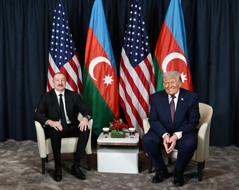 President Ilham Aliyev and President Donald Trump held meeting in Davos (PHOTO/VIDEO)
