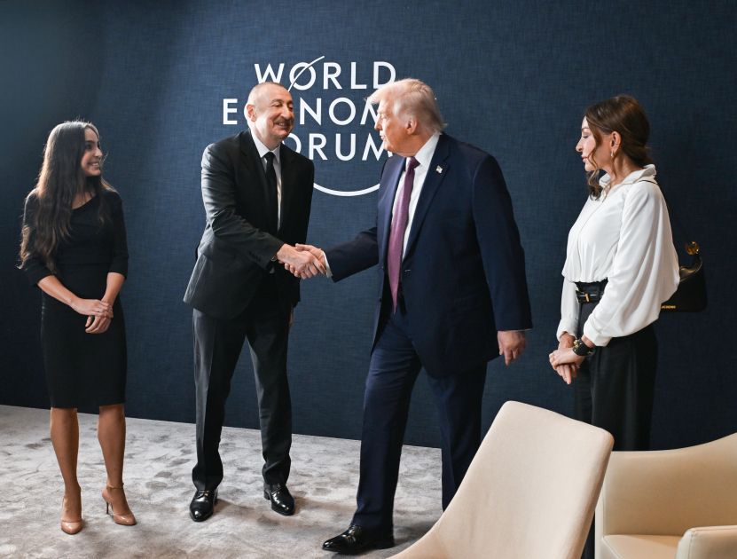 President Ilham Aliyev and President Donald Trump held meeting in Davos (PHOTO/VIDEO)