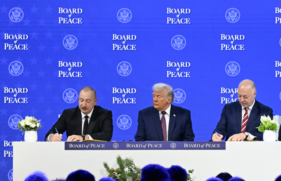 President Ilham Aliyev attended signing ceremony of Board of Peace Charter in Davos (PHOTO/VIDEO)