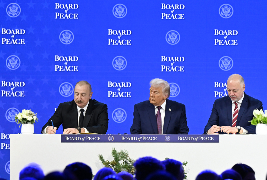President Ilham Aliyev attended signing ceremony of Board of Peace Charter in Davos (PHOTO/VIDEO)