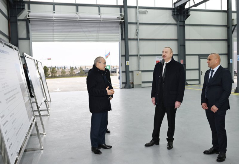 President Ilham Aliyev attends opening of mirror sheet production plant in Sumgayit Industrial Park (PHOTO)