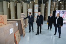 President Ilham Aliyev inaugurates cardboard and box packaging production facility in Sumgayit Industrial Park (PHOTO)
