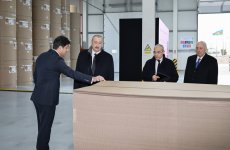 President Ilham Aliyev inaugurates cardboard and box packaging production facility in Sumgayit Industrial Park (PHOTO)