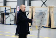 President Ilham Aliyev attends opening of mirror sheet production plant in Sumgayit Industrial Park (PHOTO)