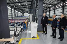 President Ilham Aliyev attends opening of mirror sheet production plant in Sumgayit Industrial Park (PHOTO)