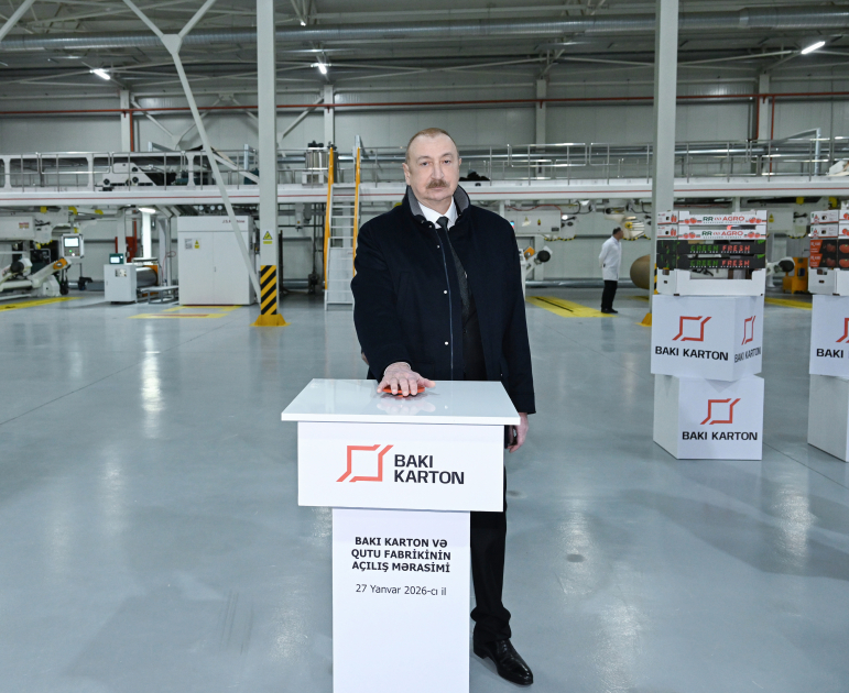 President Ilham Aliyev inaugurates cardboard and box packaging production facility in Sumgayit Industrial Park (PHOTO)