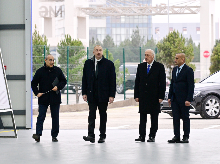 President Ilham Aliyev attends opening of mirror sheet production plant in Sumgayit Industrial Park (PHOTO)