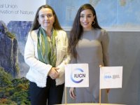 Heydar Aliyev Foundation VP Leyla Aliyeva and Grethel Aguilar discuss cooperation opportunities in Switzerland (PHOTO)