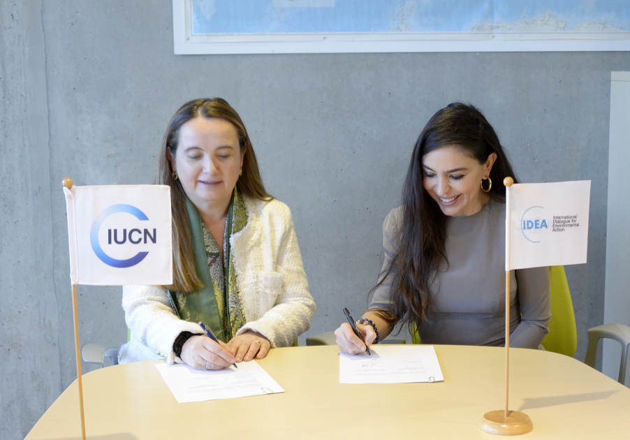 Heydar Aliyev Foundation VP Leyla Aliyeva and Grethel Aguilar discuss cooperation opportunities in Switzerland (PHOTO)