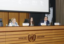 Heydar Aliyev Foundation VP Leyla Aliyeva attends discussions on environmental problems of Caspian Sea in Geneva (PHOTO)