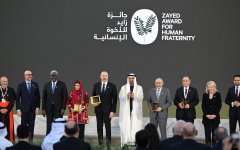 President Ilham Aliyev presented with Zayed Award for Human Fraternity in Abu Dhabi (PHOTO)