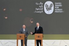 President Ilham Aliyev presented with Zayed Award for Human Fraternity in Abu Dhabi (PHOTO)