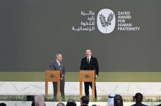 President Ilham Aliyev presented with Zayed Award for Human Fraternity in Abu Dhabi (PHOTO)
