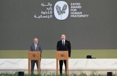 President Ilham Aliyev presented with Zayed Award for Human Fraternity in Abu Dhabi (PHOTO)
