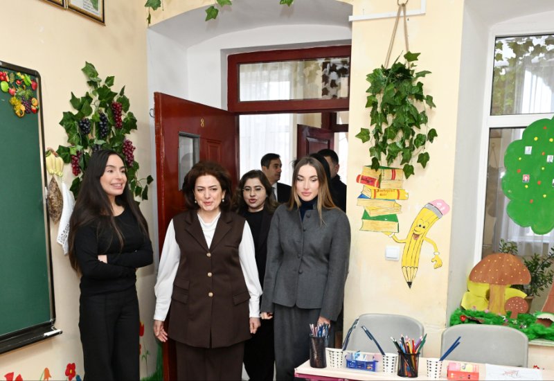 Heydar Aliyev Foundation VP Leyla Aliyeva and Alena Aliyeva visit Special Secondary School No. 45 in Ganja (PHOTO)