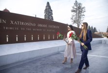 Heydar Aliyev Foundation VP Leyla Aliyeva and Alena Aliyeva visit Ganja Memorial Complex and family of National Hero Natig Gasimov (PHOTO)
