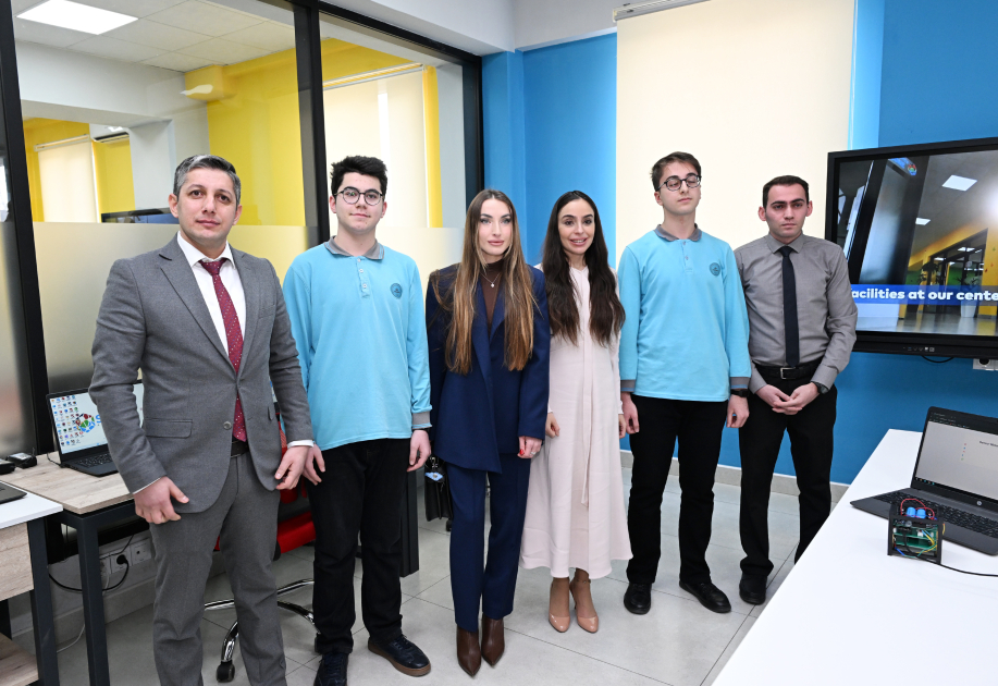 Heydar Aliyev Foundation VP Leyla Aliyeva and Alena Aliyeva visit STEAM center and Secondary School No. 37 in Ganja (PHOTO)