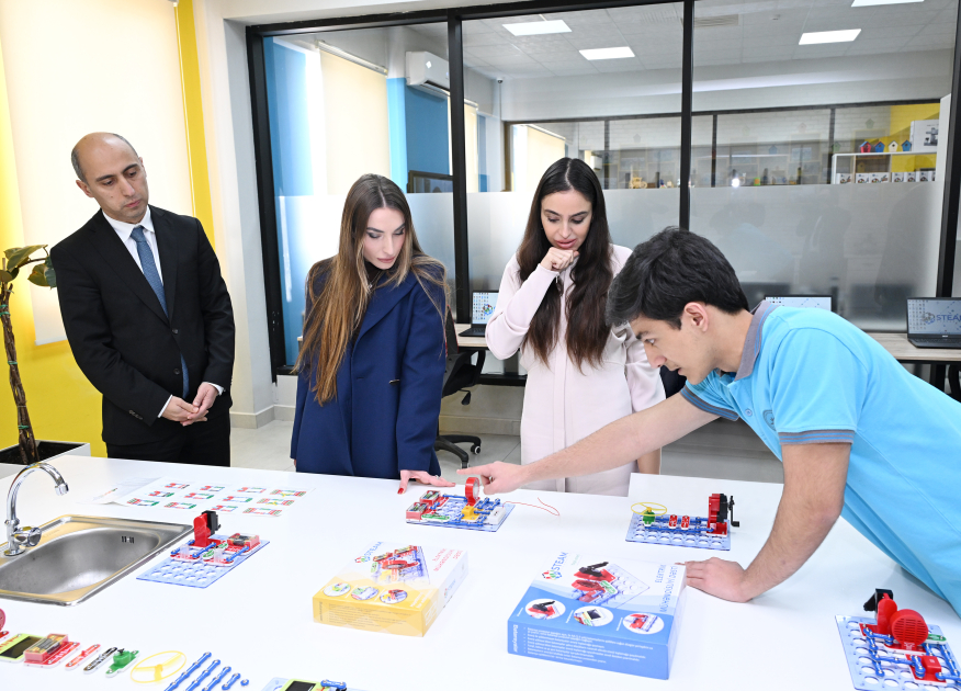Heydar Aliyev Foundation VP Leyla Aliyeva and Alena Aliyeva visit STEAM center and Secondary School No. 37 in Ganja (PHOTO)