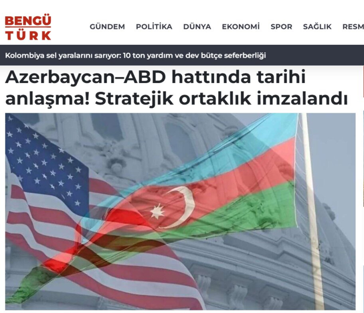 Signing of Azerbaijan-U.S. Strategic Partnership Charter in Turkish media spotlight (PHOTO)