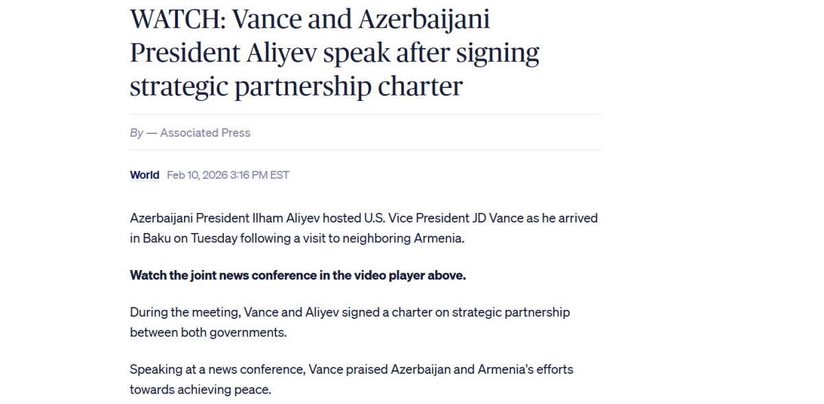 U.S. Vice President’s visit to Azerbaijan in world media spotlight (PHOTO)