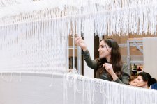 Heydar Aliyev Foundation VP Leyla Aliyeva participates in cutting ceremony for circular hand-woven carpet created by "Azerkhalcha" for Shusha Mosque (PHOTO)