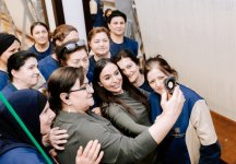 Heydar Aliyev Foundation VP Leyla Aliyeva participates in cutting ceremony for circular hand-woven carpet created by "Azerkhalcha" for Shusha Mosque (PHOTO)